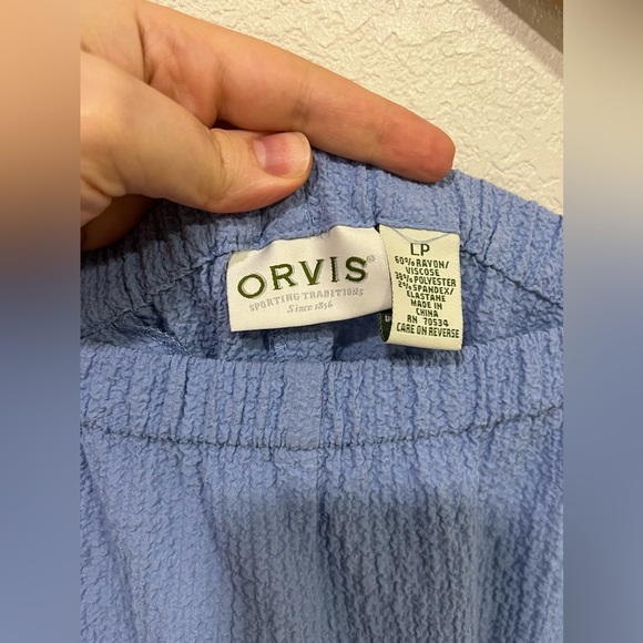 ORVIS Women's LP/ Seersucker Pants  elastic waist - Picture 3 of 9